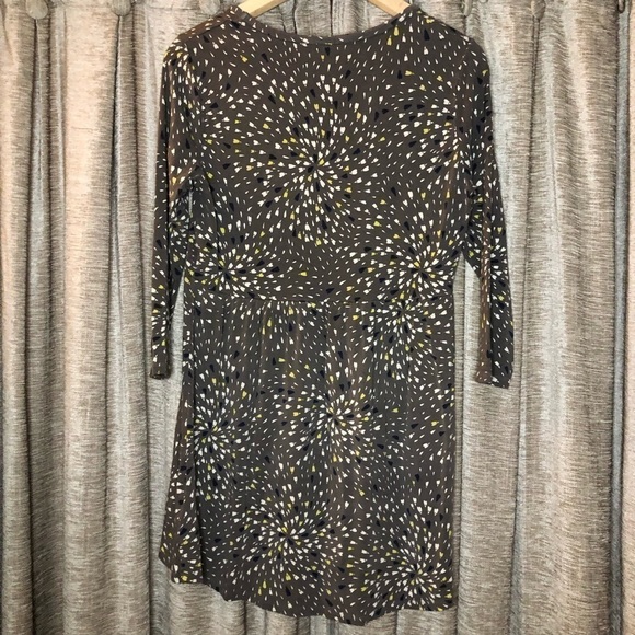 Boden Three Quarter Sleeve Gray & Yellow Abstract Print Tunic Size 10 - Picture 8 of 14